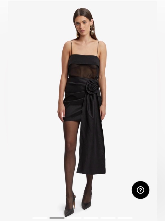 Bardot Dresses & Skirts - Bardot Carson Black Draped Mini Skirt with Rosette Sash